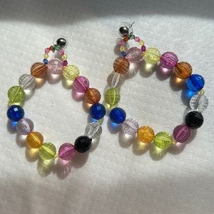Mango colorful hoop earrings